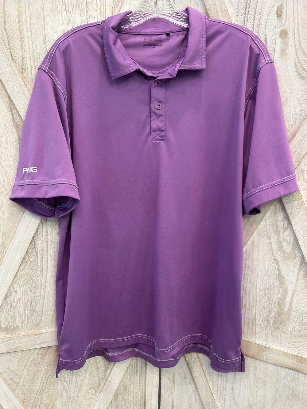 PING Golf SensorCool Polo Shirt Mr Ping Purple Contrast Stitching